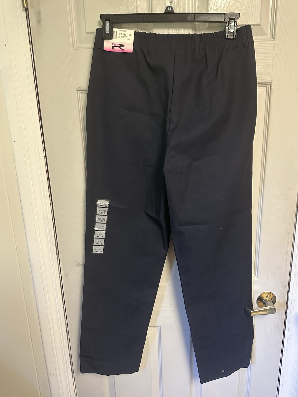 Boys Blue Uniform Pants Size 16 1/2 By Waist 35