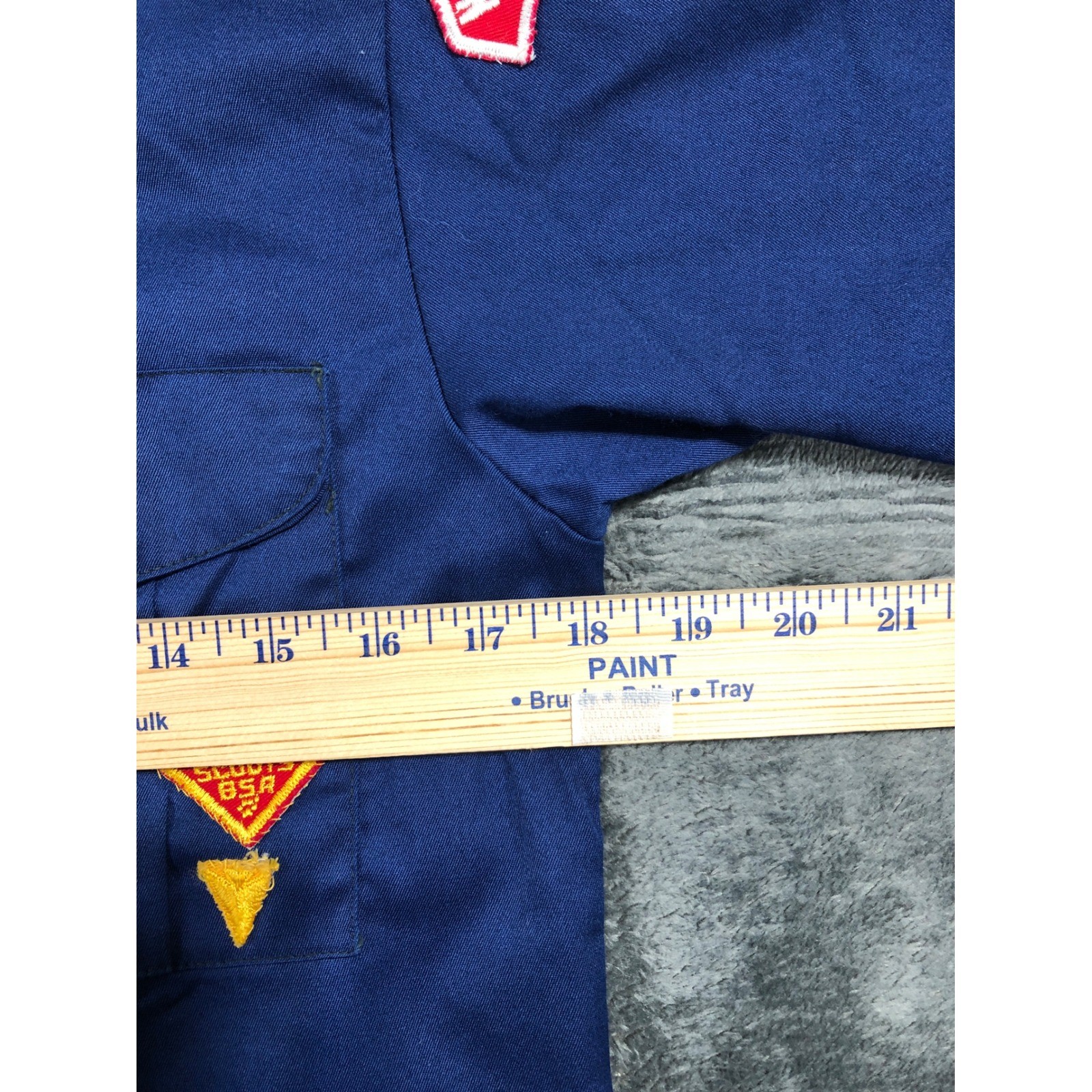 Boy Scouts of America Cub Scout Shirt Kids 12.5 Blue Long Sleeve Patches 478