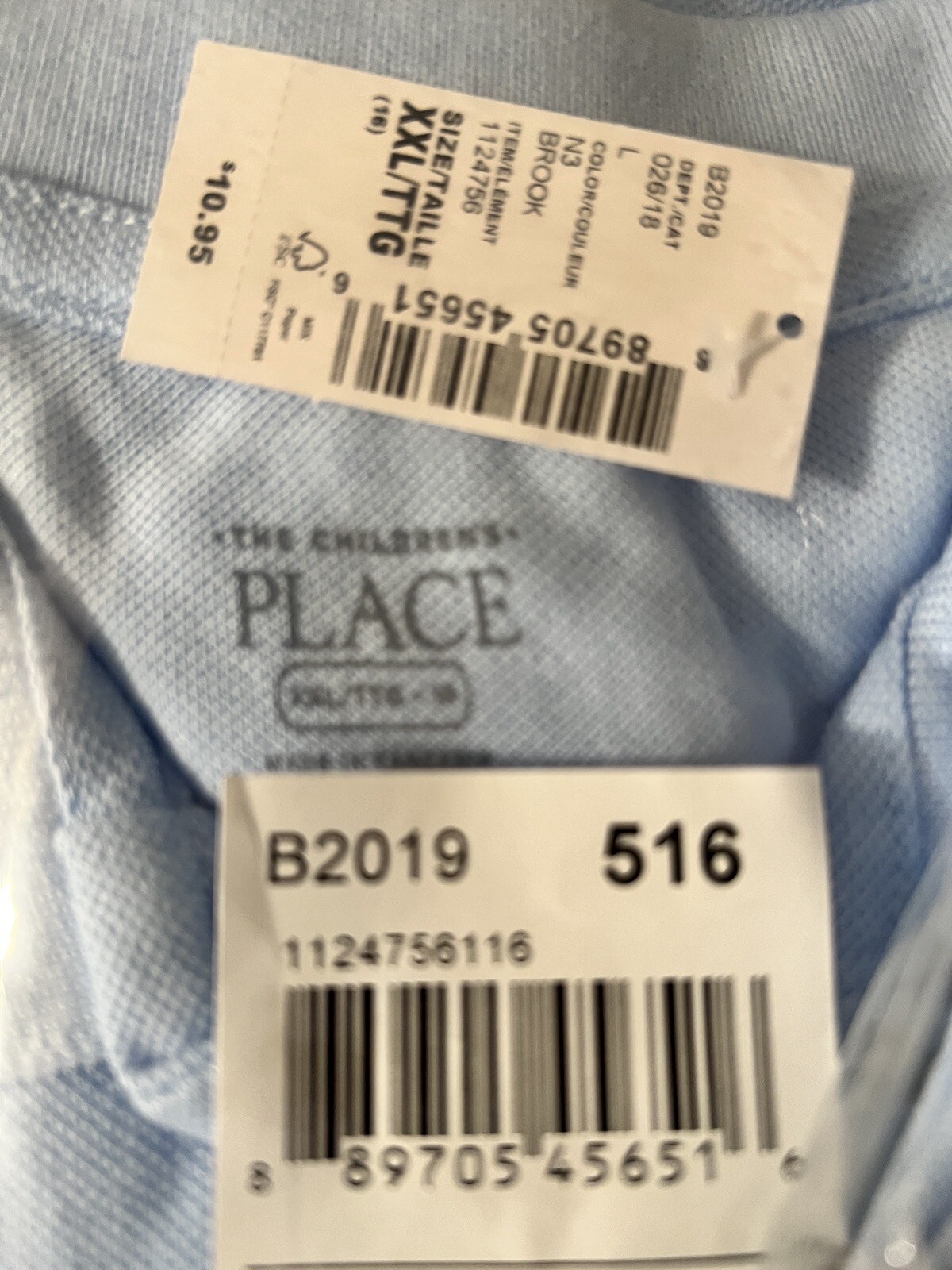 2)School Uniform Shirt, The Children’s Place, Light Blue Boys New Size XXL (16)
