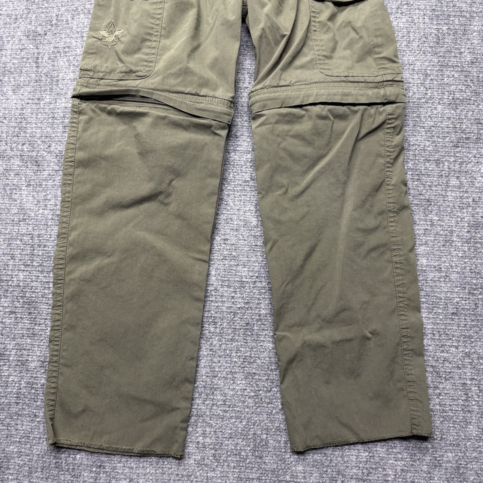 Boy Scouts Of America Cargo Pants Youth 8 Green Switchback Convertible Unhemmed
