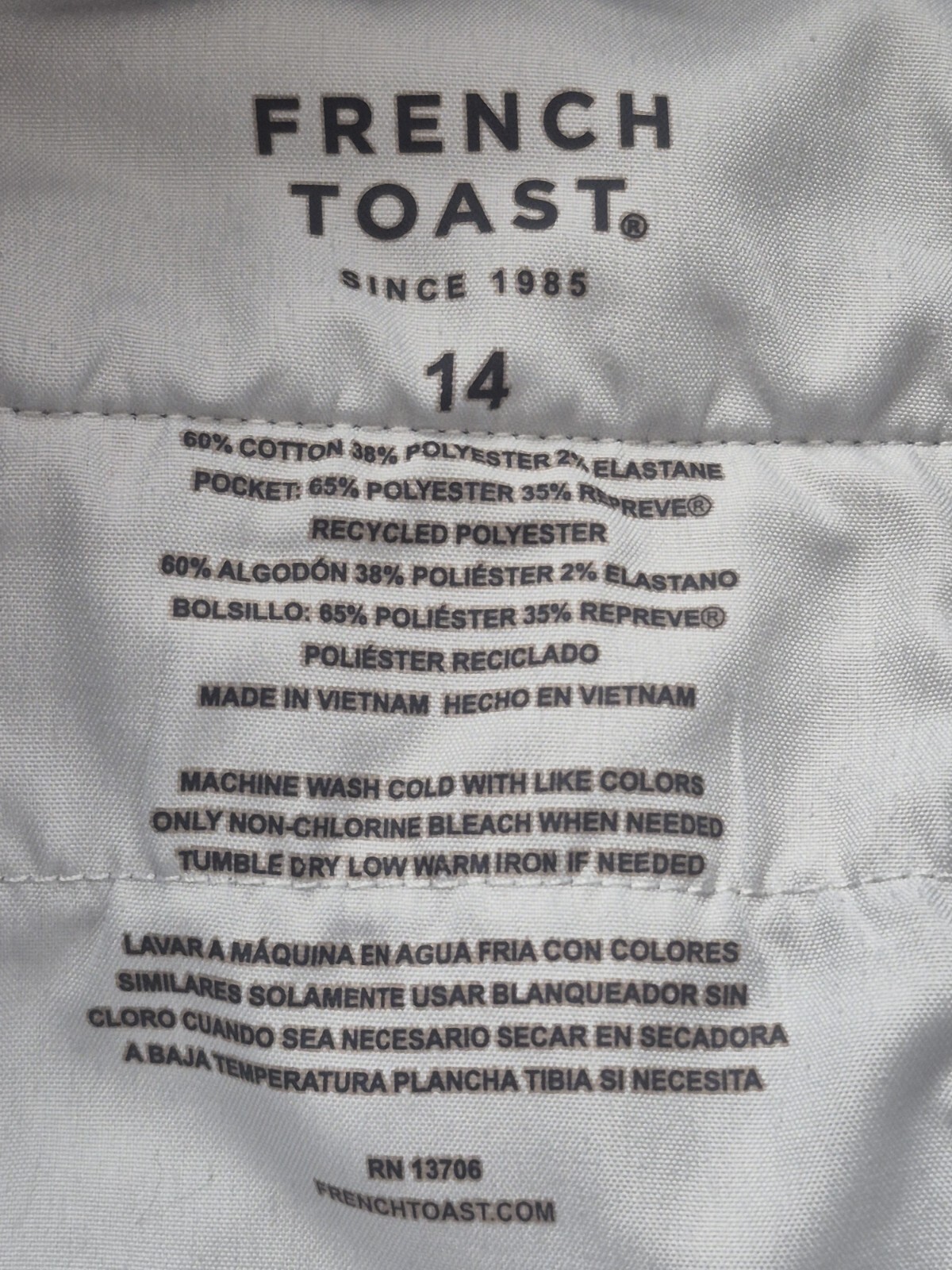 Boys Uniform Pants Navy Lot Of 2 Size 14 Straight French Toast