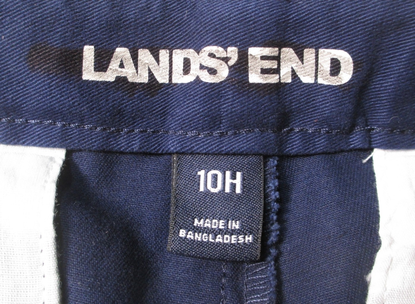 LANDS END Deep Sea Blue Iron Knee Cadet Pants Boys 10 Husky INSEAM 25″ *NEW*