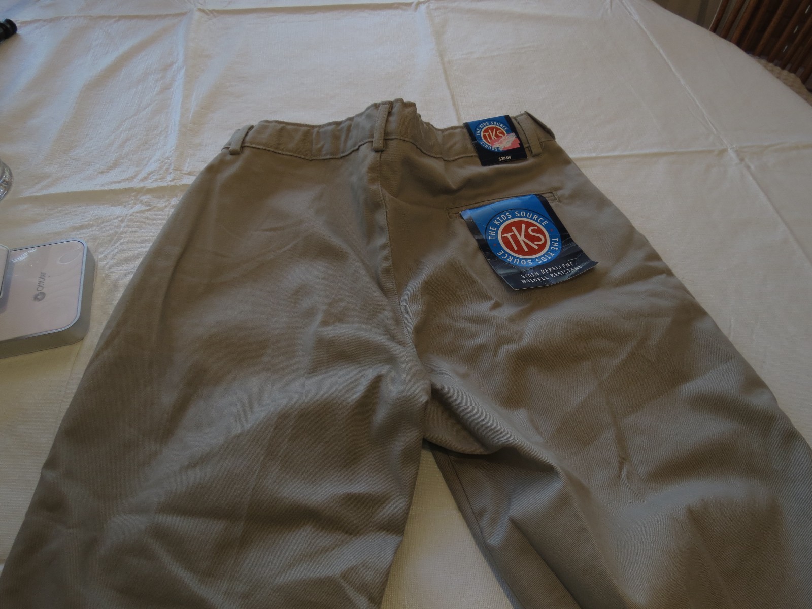 boys TKS school uniform tan pants khaki 18R NEW Boy’s adjustable waist pleated