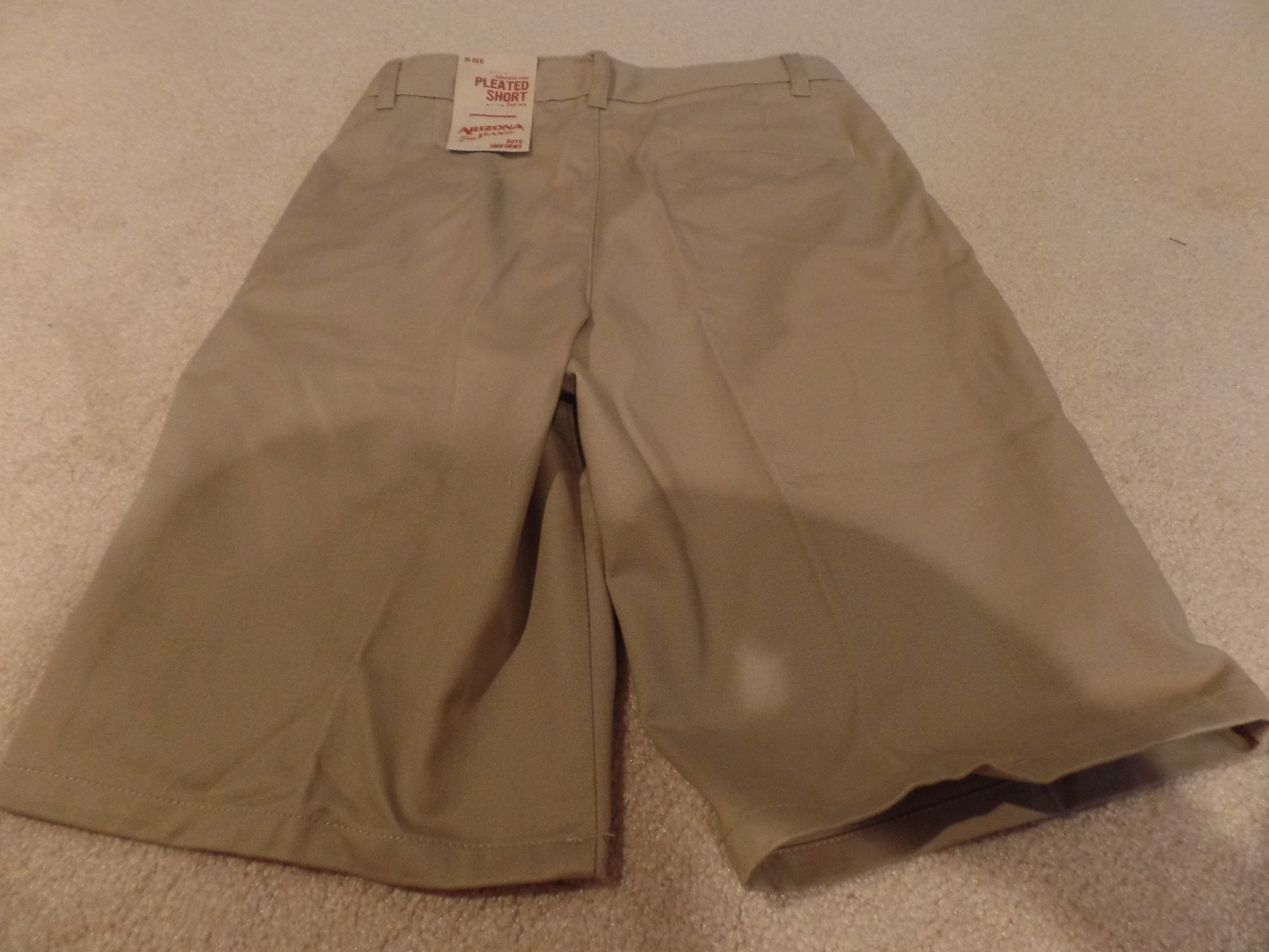 Boys, Arizona Jeans, School Uniform Shorts, Size:10, Pleated, Khaki, NWT