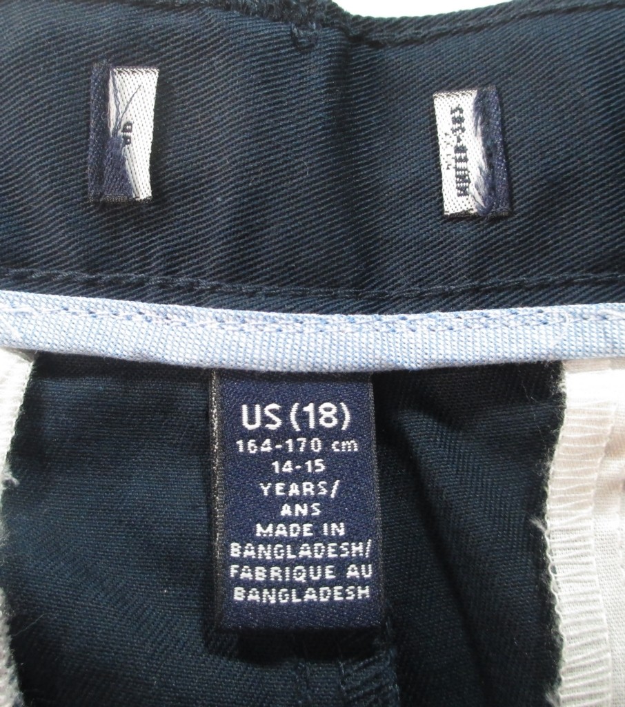 LANDS END Navy School Uniform Plain Front Blended Chino Shorts Boys 18 NEW
