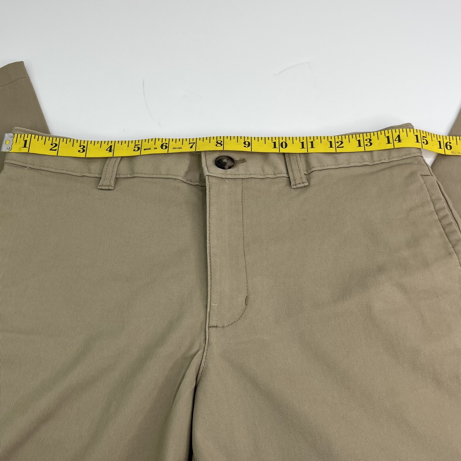 School Uniform Pants Husky 12 Straight Leg Beige Adjust Waist Stretch Reinforce