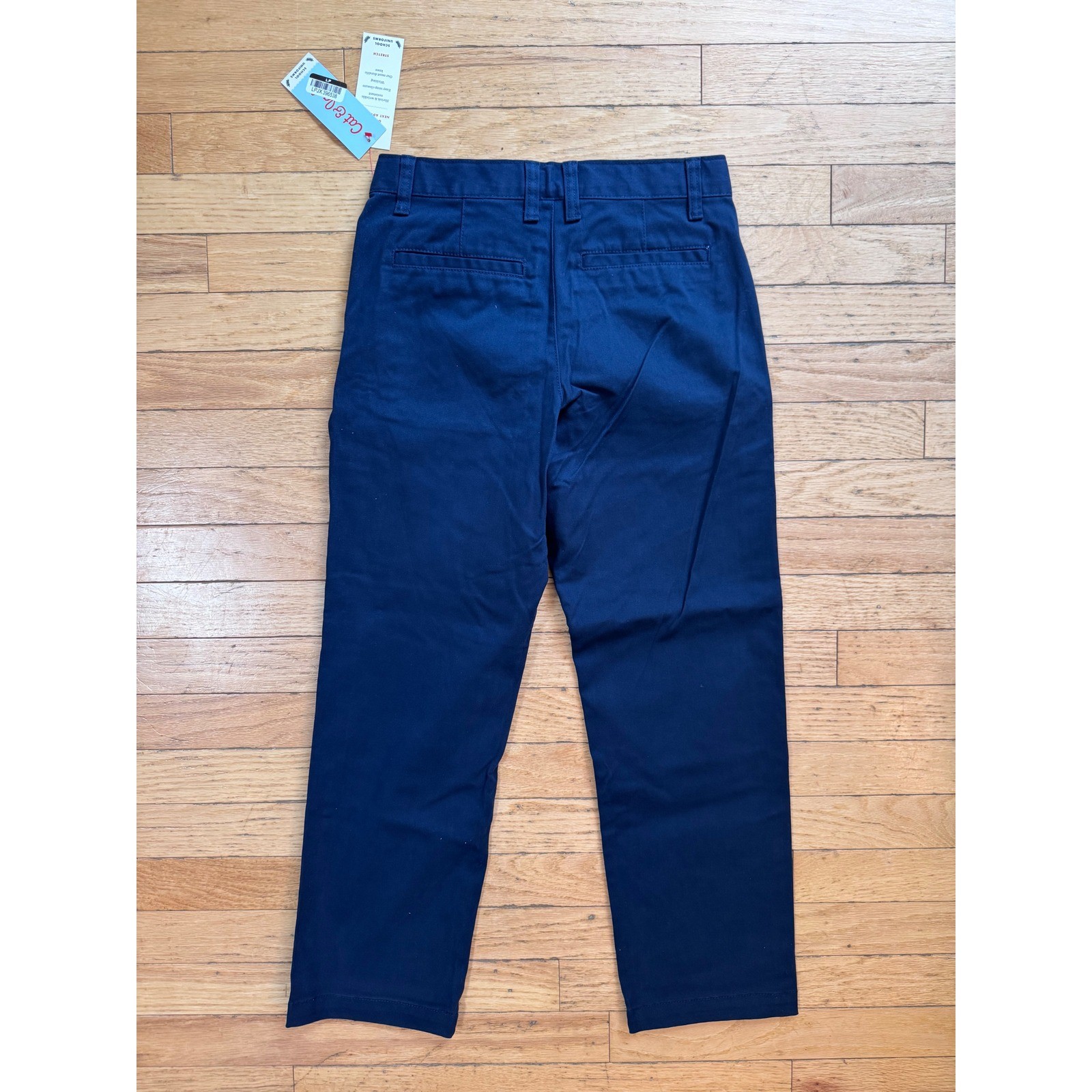 Cat & Jack Boys Navy Blue School Uniform Straight Fit Chino Pants Size 12 NWT
