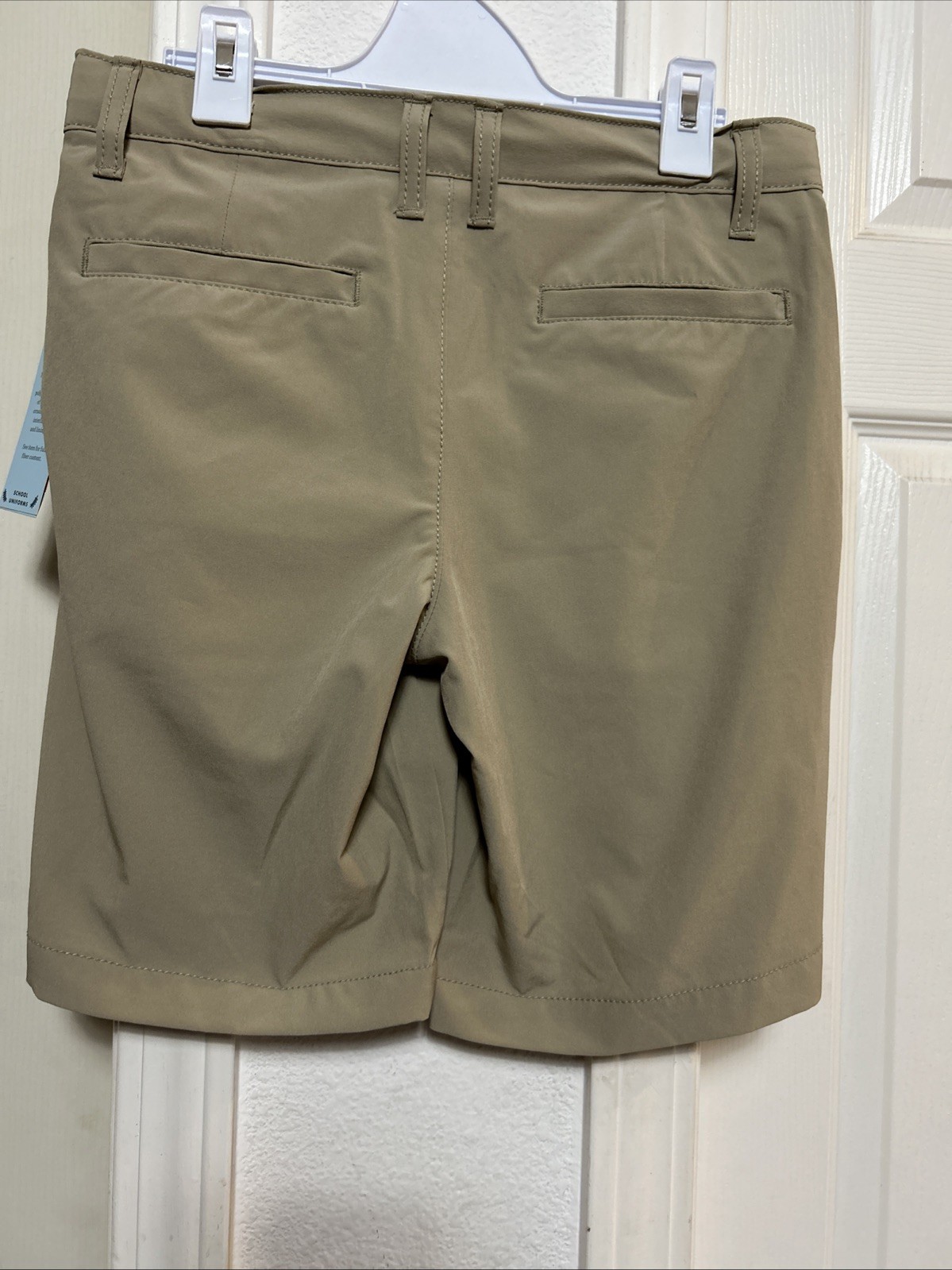 NWT Cat & Jack Boys Youth 12 Khaki Flat Front School Uniform Chino Shorts