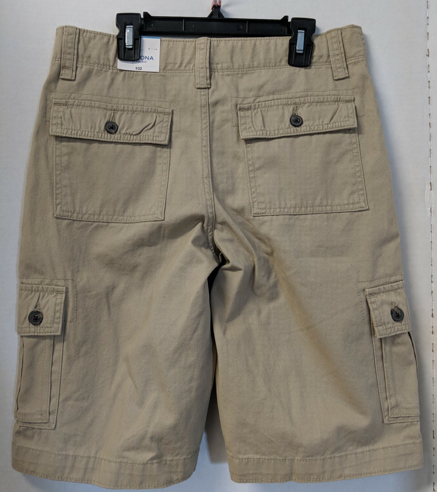 Arizona Khaki Uniform Cargo Shorts Adjustable Kids Boys Size 16 NEW HTF