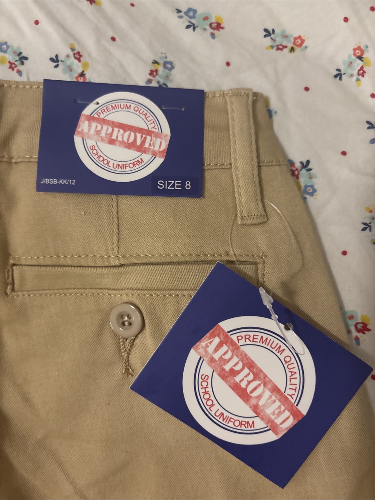 New Flat Front Short Size 8 Tan School Uniform Approved Khaki