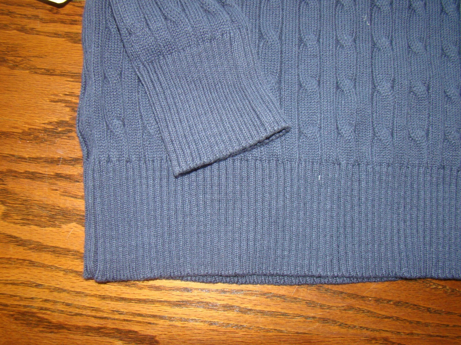 St Johns Bay Boys Size M Navy Blue Long Sleeve Dressy Crew Cable Neck Sweater