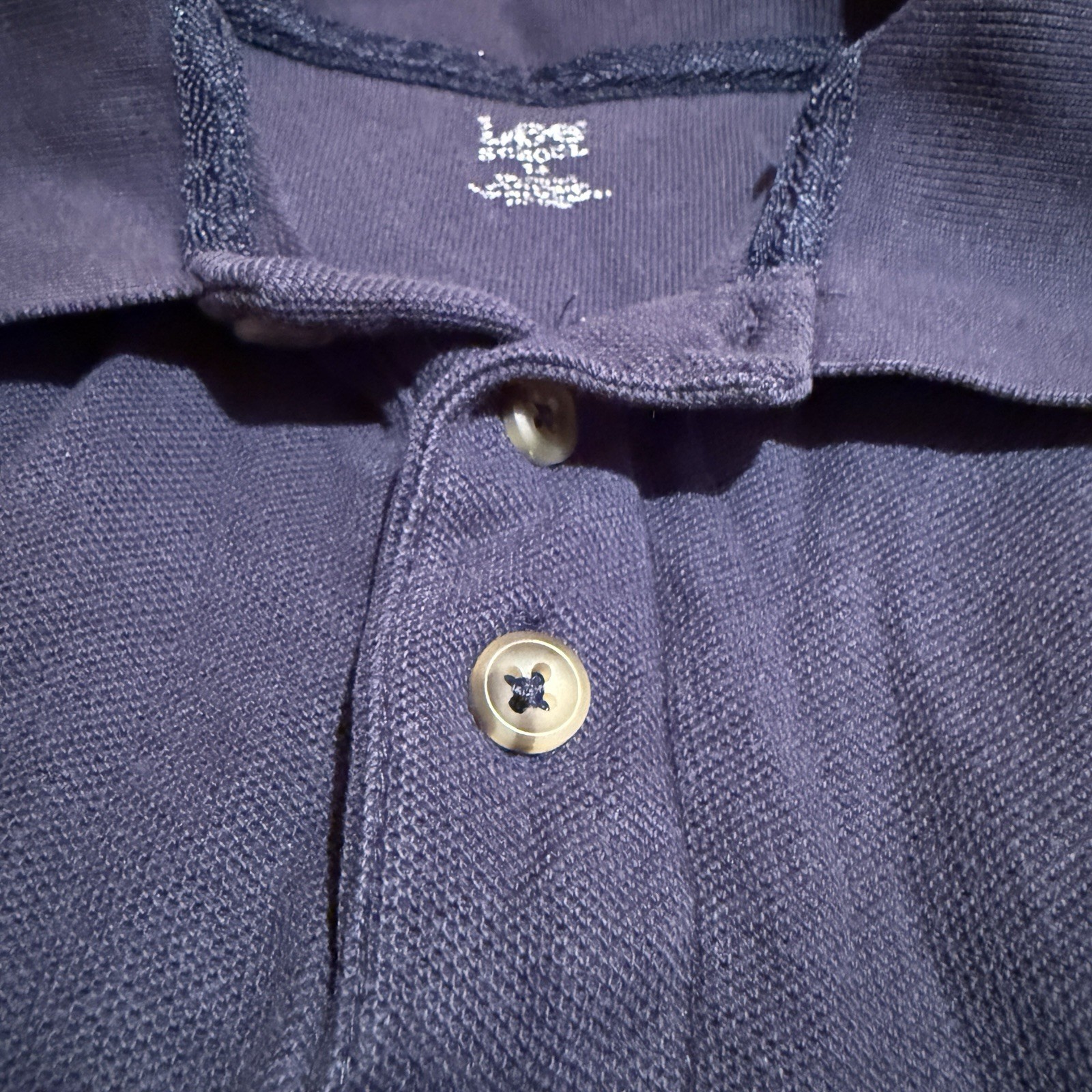 Lee Boys School Uniform Shirt 14 Dark Blue Navy Short Sleeve Polo