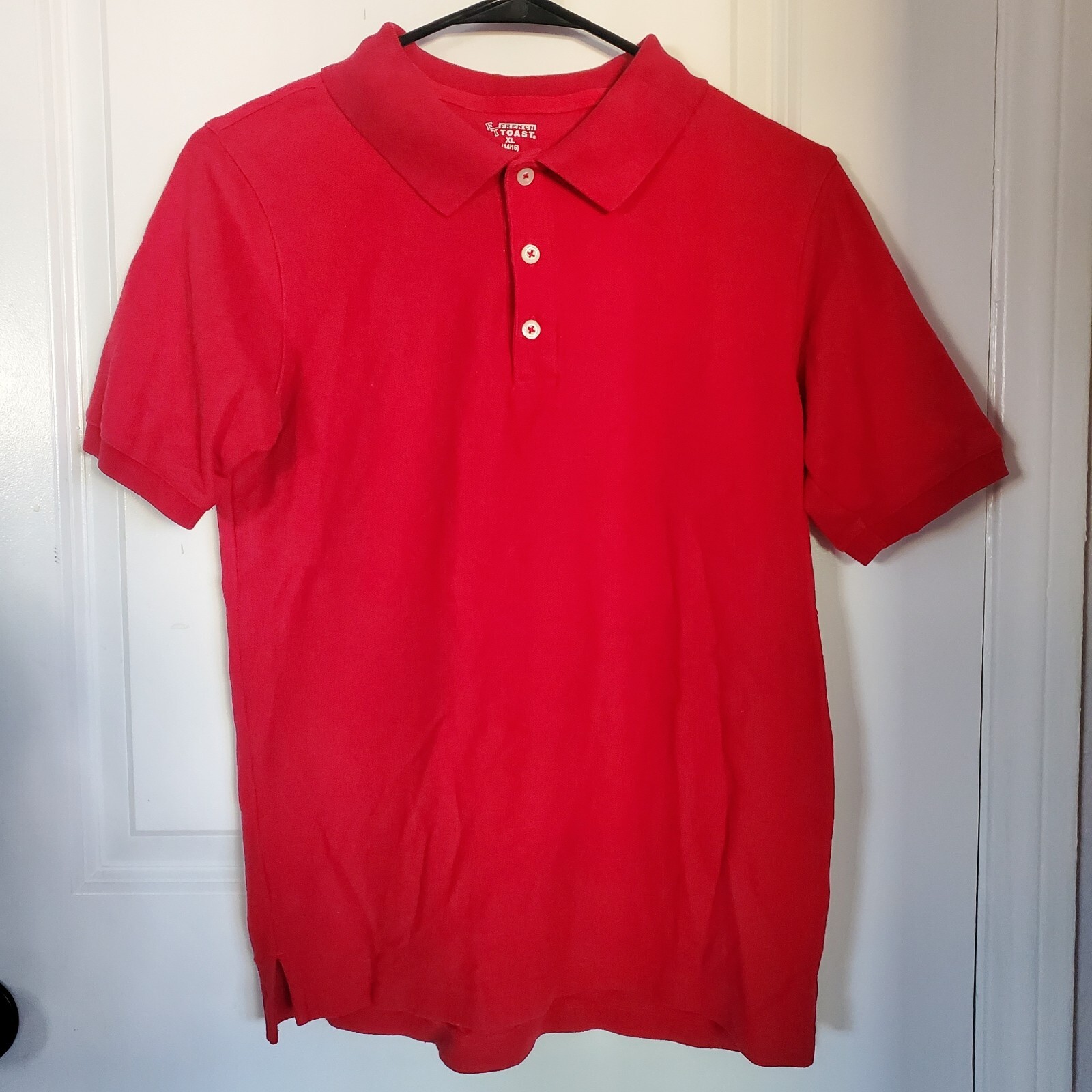 Boys French Toast Uniform Red Short Sleeved Shirt Size XL 14/16