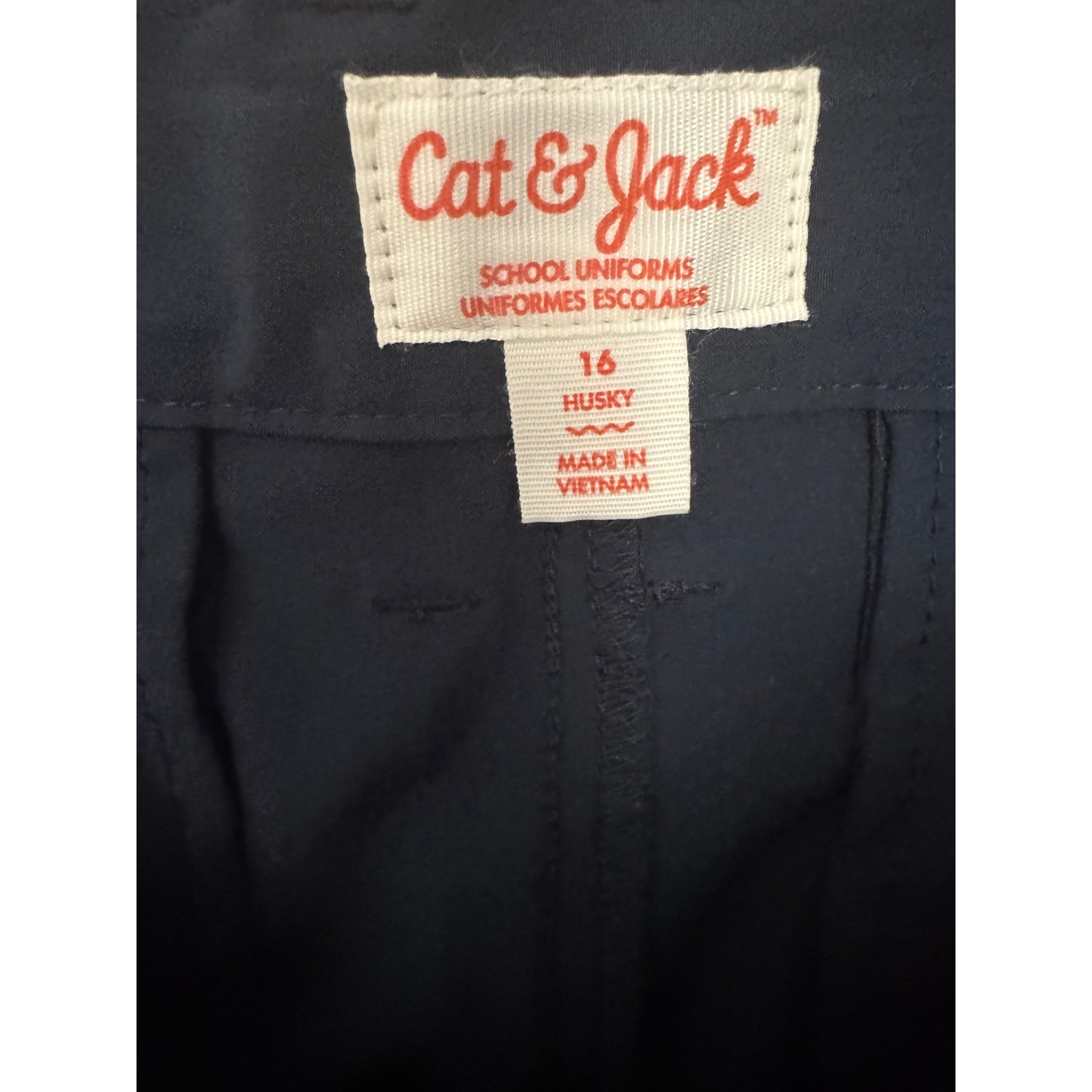 Cat & Jack Boys 16 Husky Blue School Uniform Shorts Stretch Navy Blue NWT