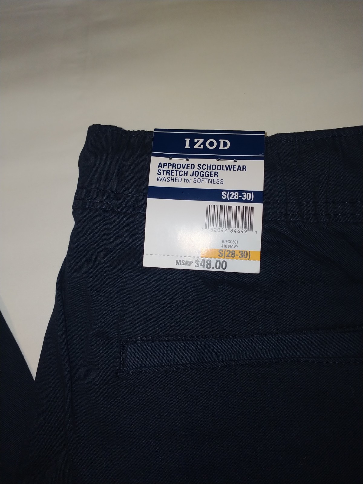 Izod Stretch Jogger Navy Small 28 X 30 Approved Schoolwear NWT