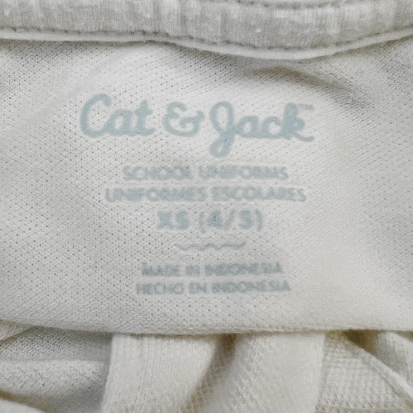 Cat & Jack Unisex School Uniform White Polo Shirt Short Sleeve Size XS 4-5