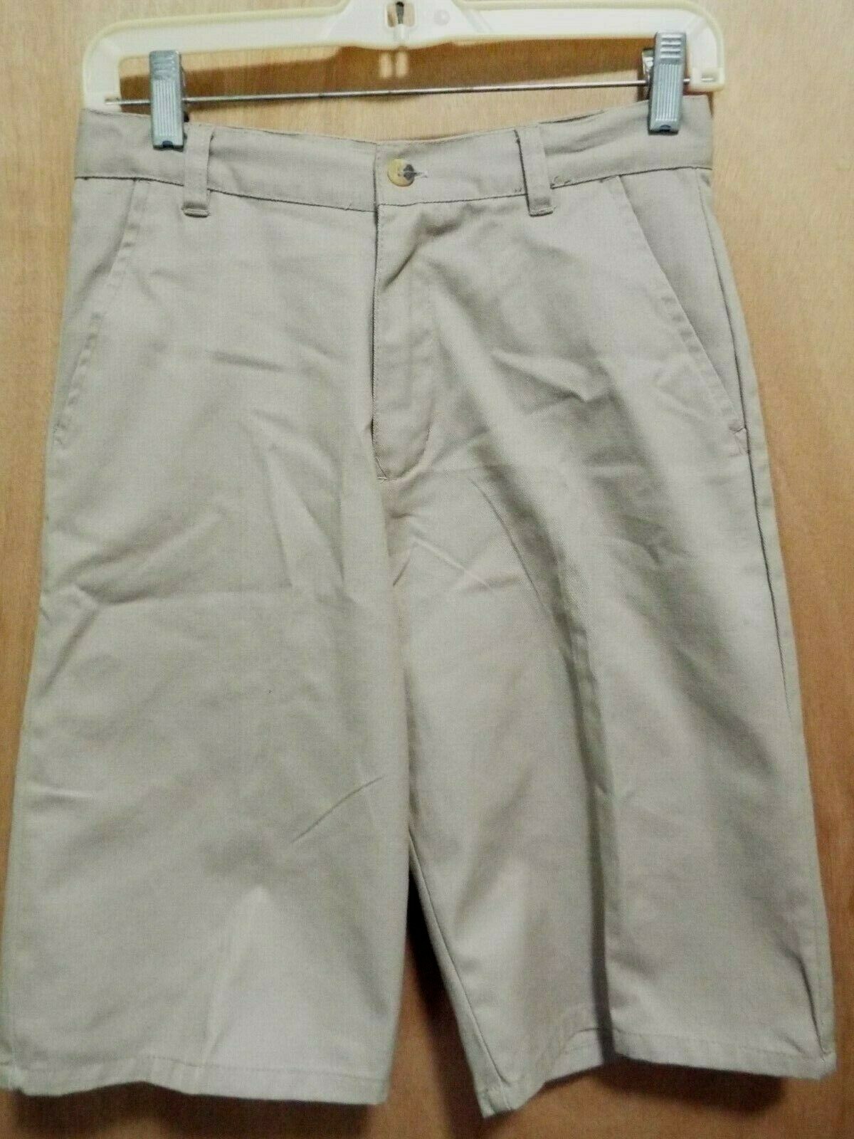 Eddie Bauer School Beige Boys Shorts Utility Pocket Adjustable Waist Size 16
