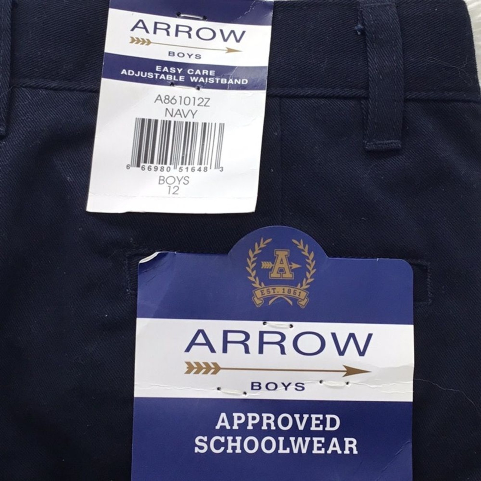 Arrow Boy’s Navy Blue Shorts size 12 school uniform NWT