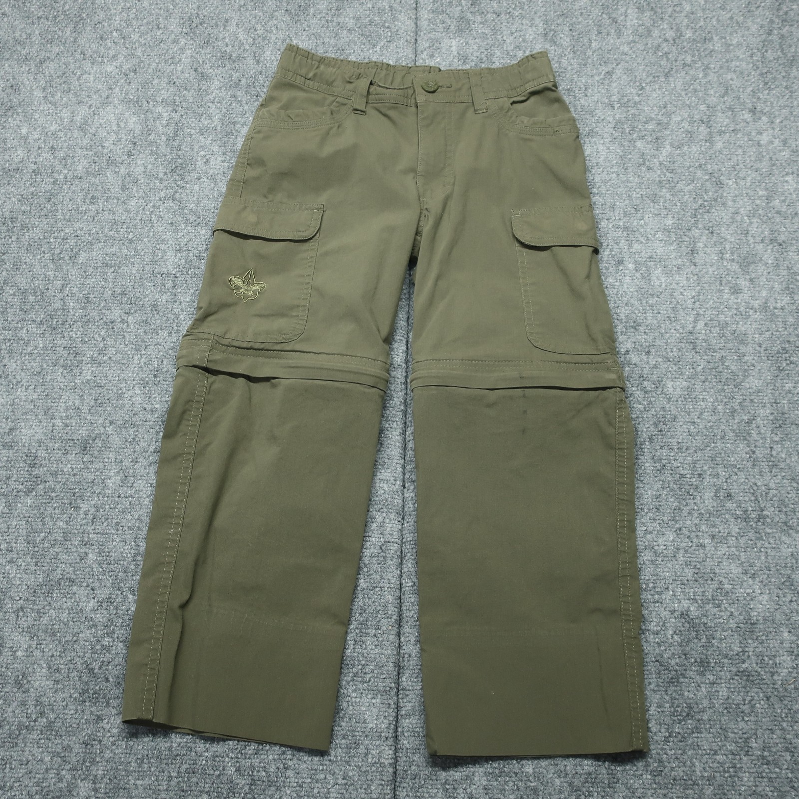 BOA Boy Scouts of America Switchback Uniform Pants Boys 8 Green Cargo Pockets