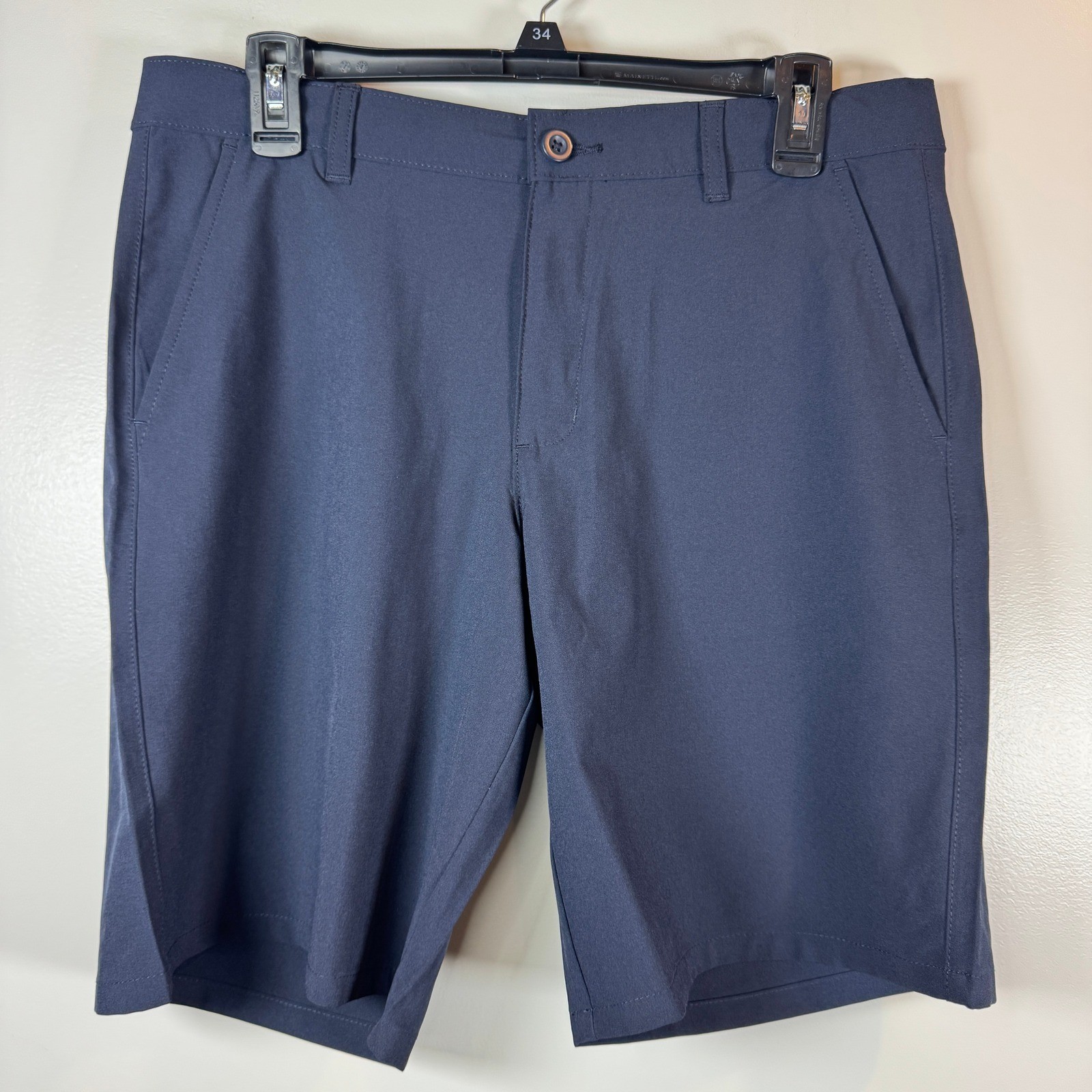 IZOD Boys 18 Husky Navy Uniform Shorts Adjustable Waist School Flat Front NWT