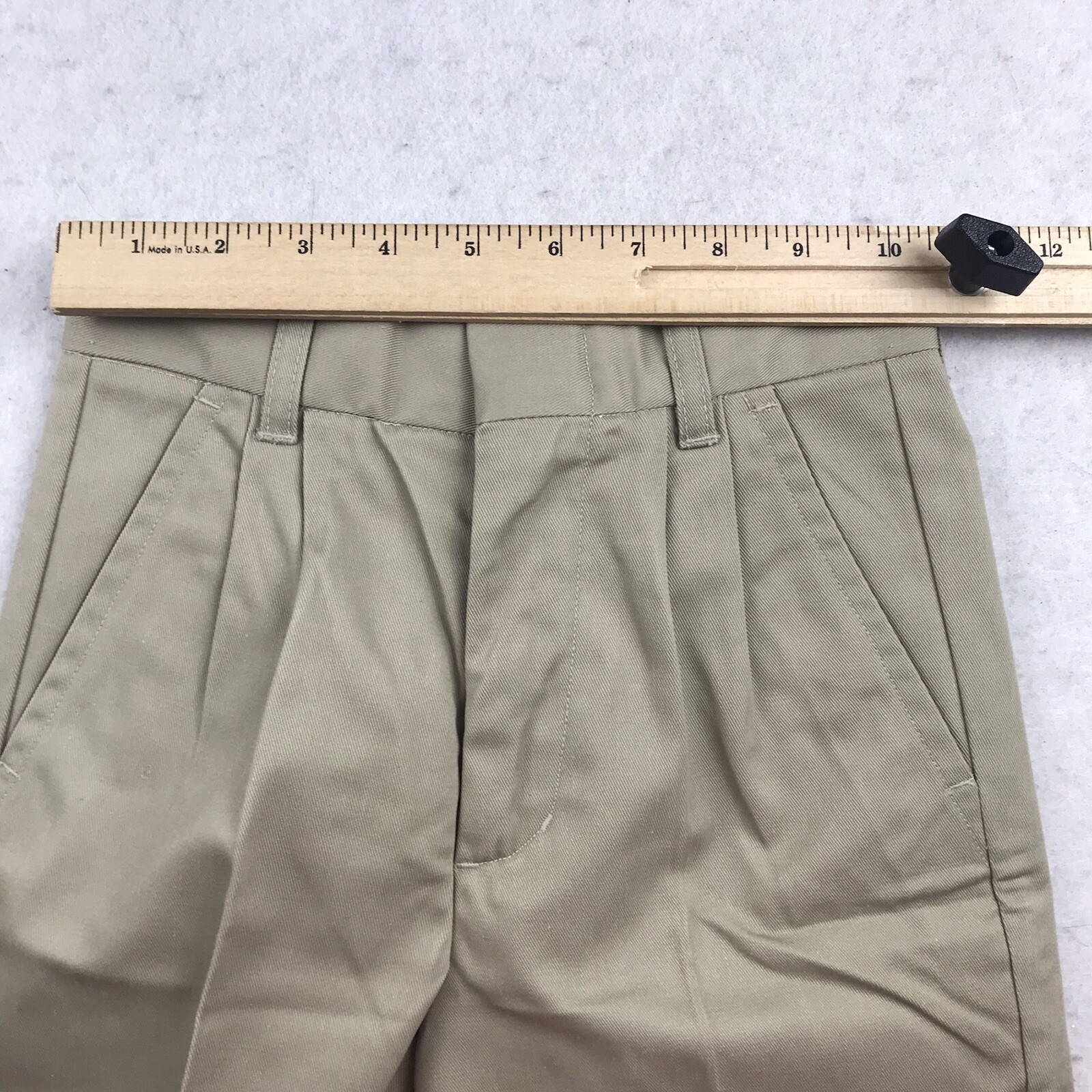 Authentic School Uniform Shorts Boys 6 Beige Elastic Waist Pleated Front NWT