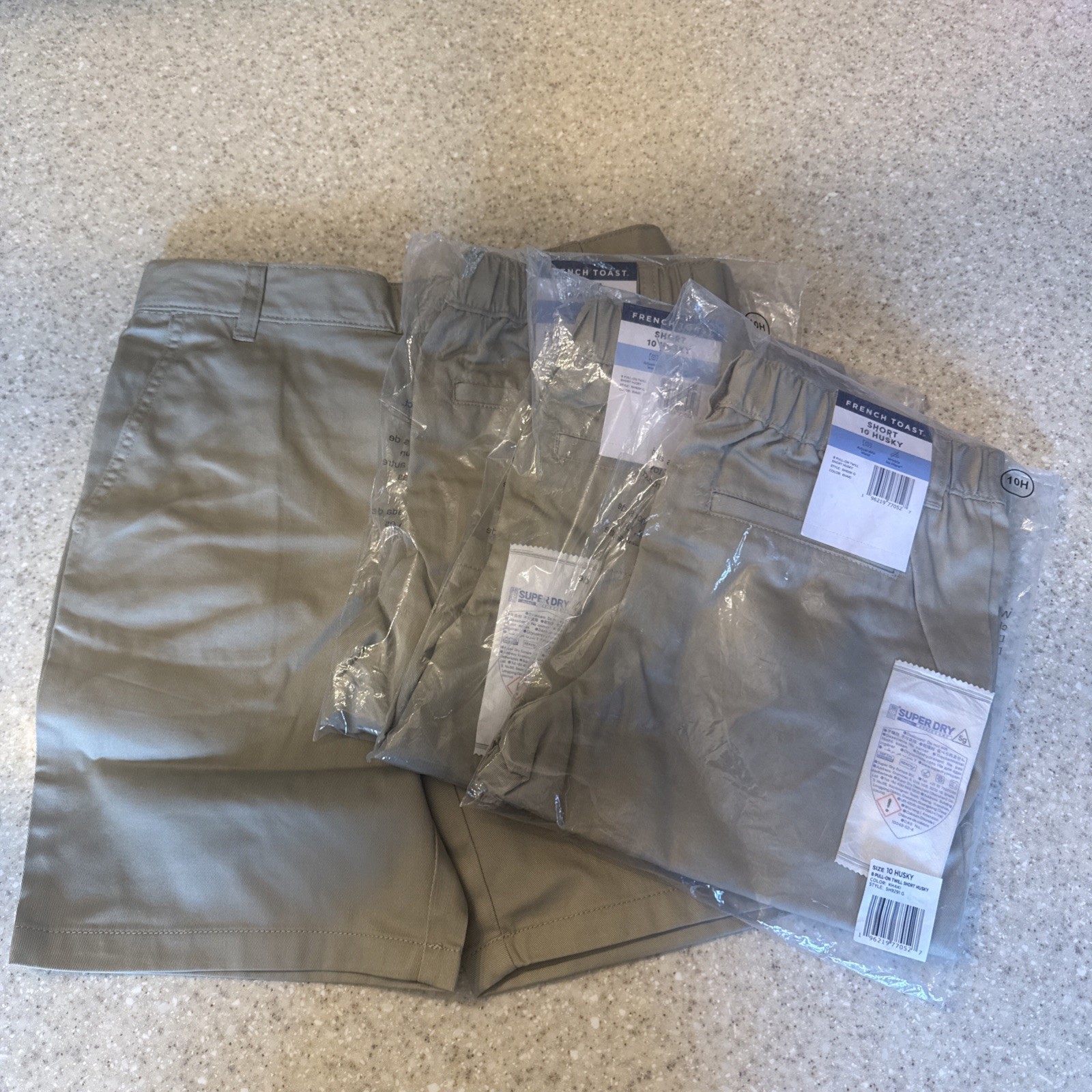 NWT! 4 Pair Of Boys French Toast Khaki Uniform Shorts 10 Husky