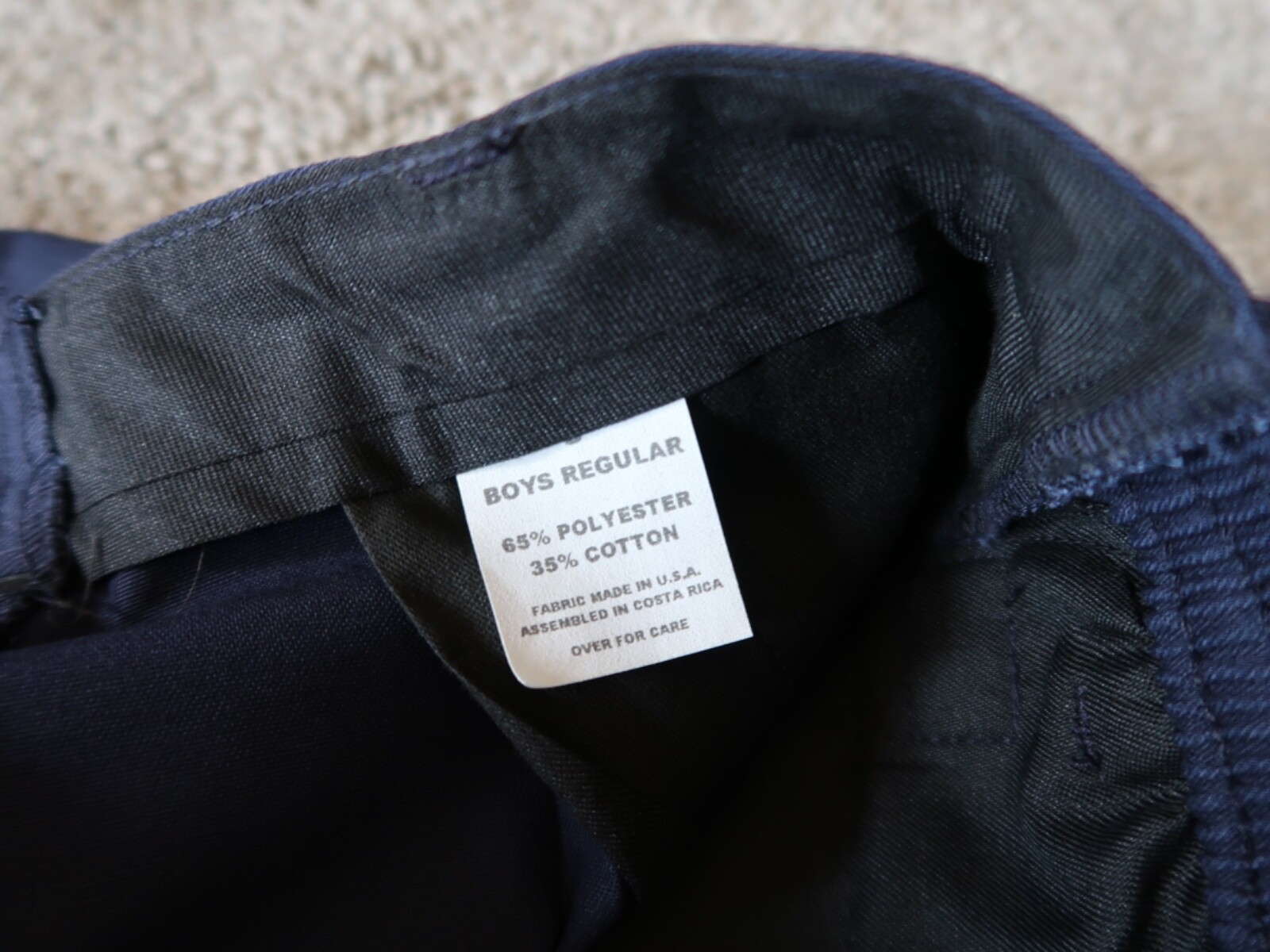 boys girls school uniform pants navy blue with pockets, easy care wrinkle free