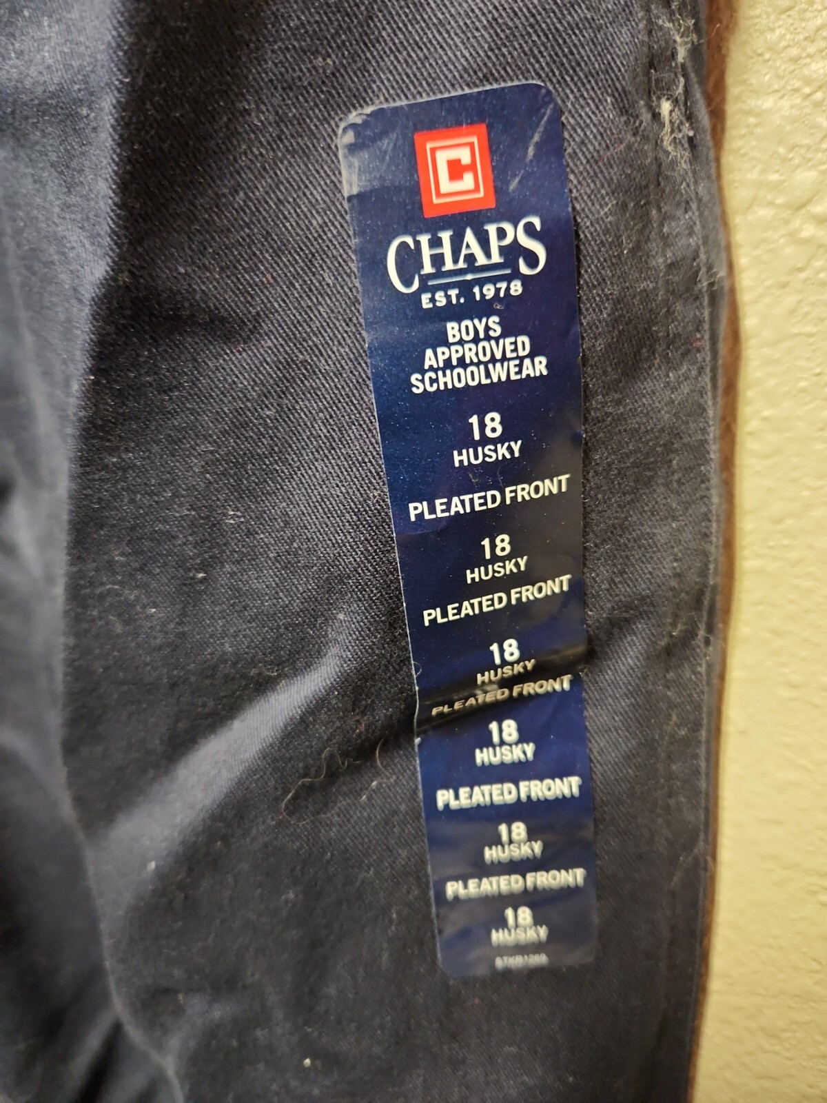 Chaps Boys’ Approved Schoolwear Navy Blue Pants Size 18 Husky