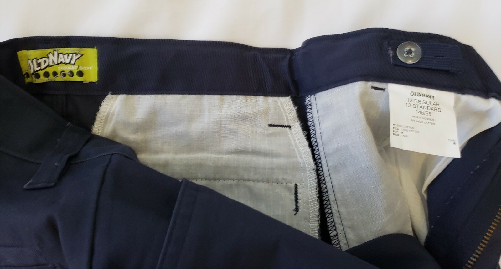 OLD NAVY BOYS BLUE STRAIGHT/DROIT BUILT-IN FLEX PANTS SIZE #12 R – A6/16