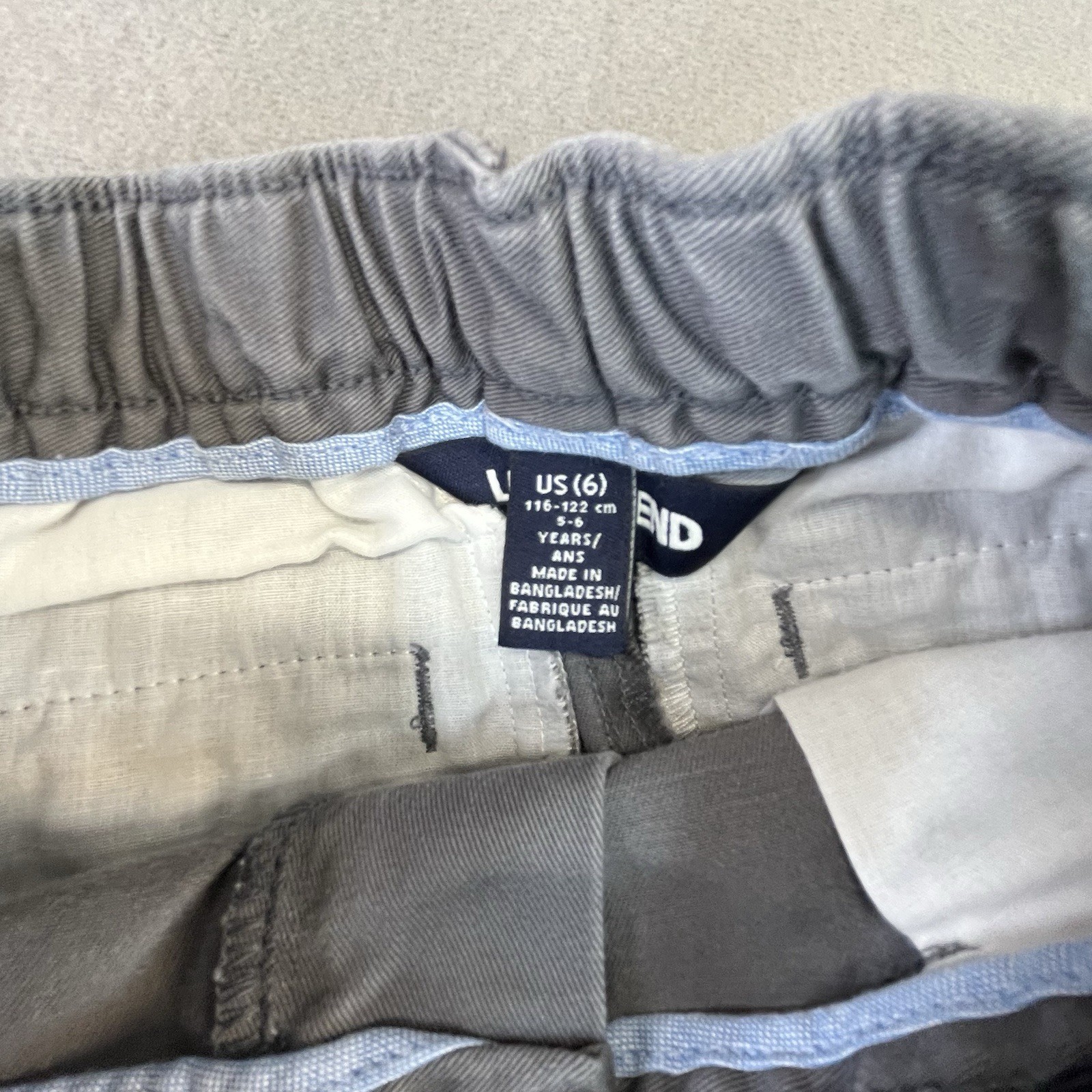 Lands End Boys Gray Pants Size 6 Adjustable Waist School Uniform Lot Of 2