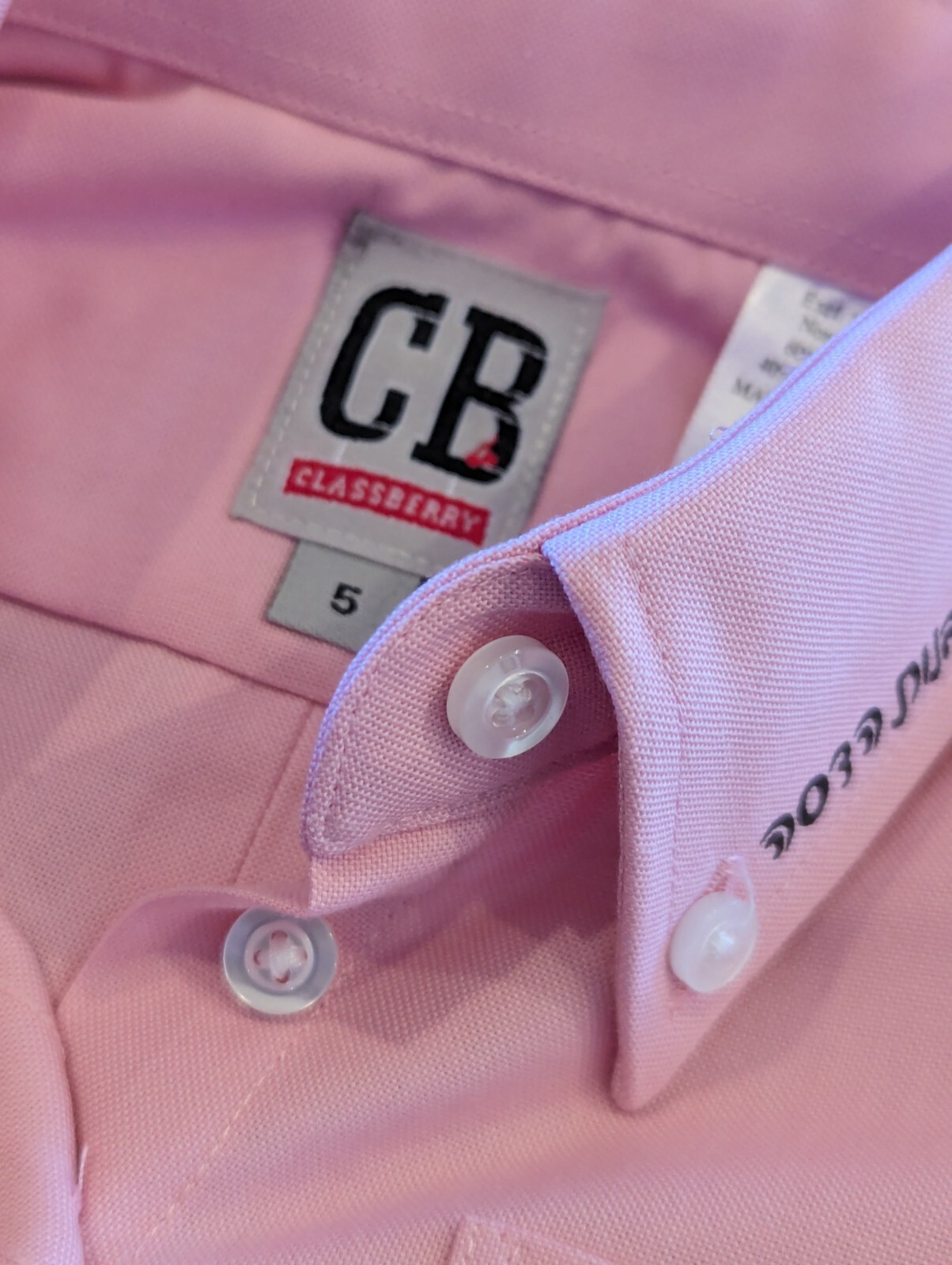 Classberry Kids Uniform long sleeve button up shirt Pink size 5