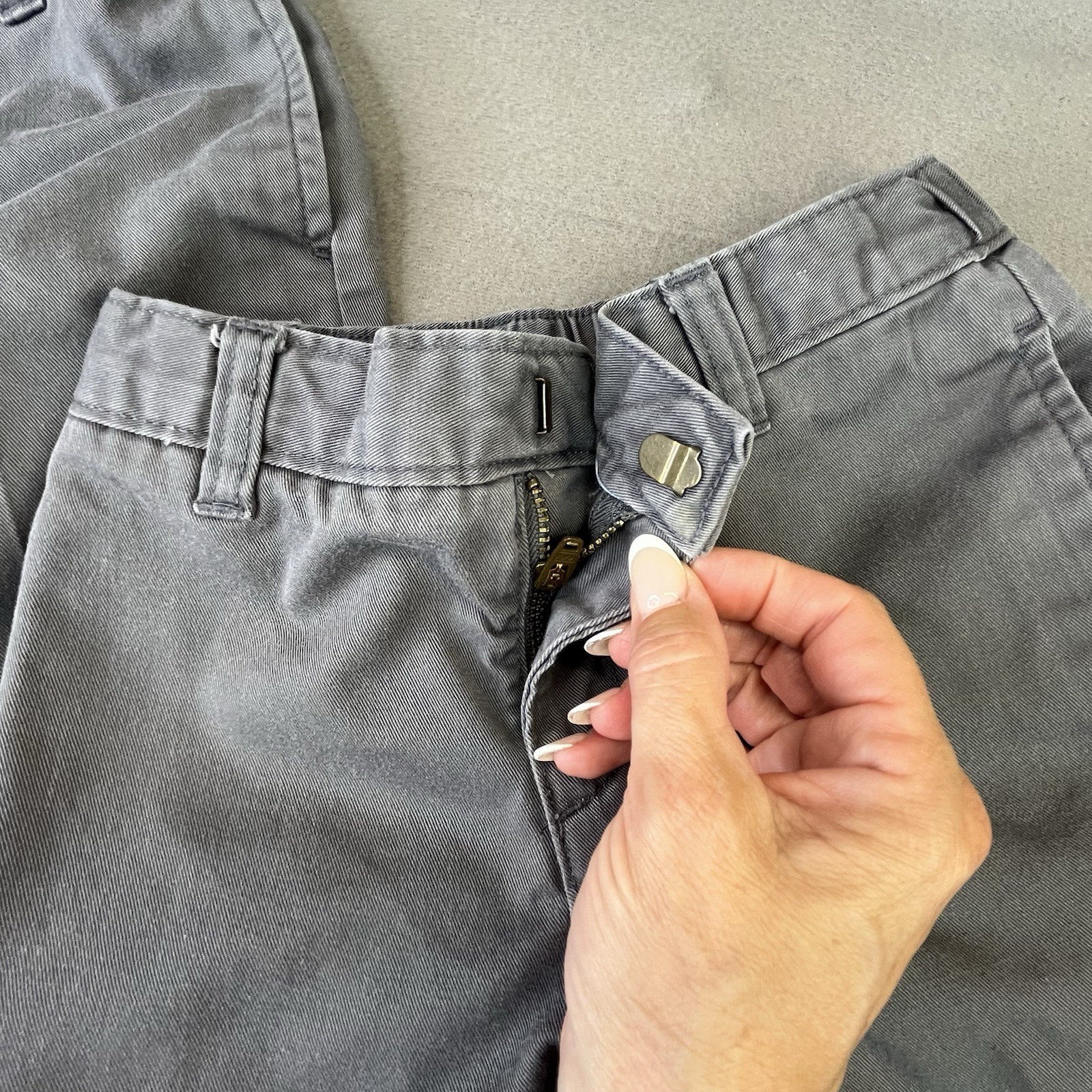 Lands End Boys Gray Pants Size 6 Adjustable Waist School Uniform Lot Of 2