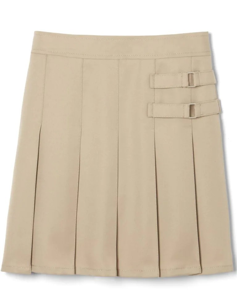 French Toast Girls Beige Uniform Skirt Size 14 Polyester Twill Zip Solid
