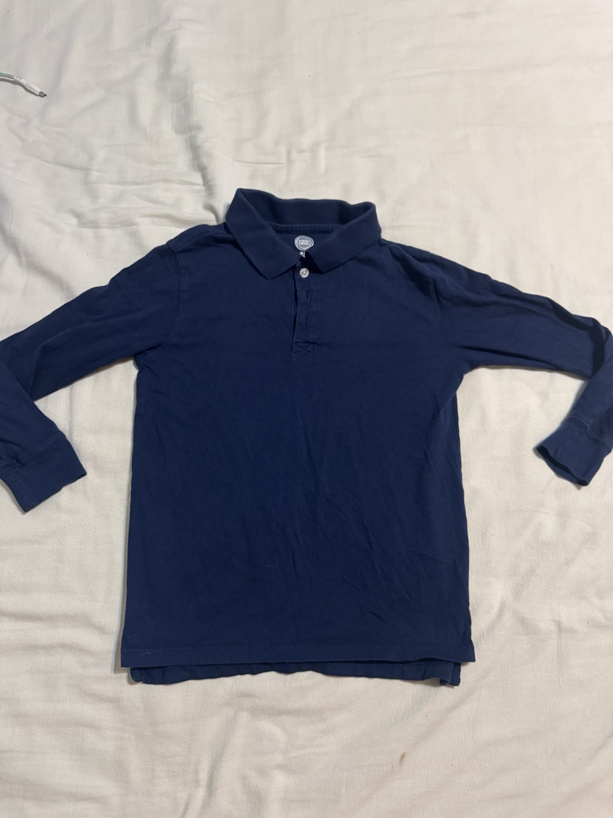 Wonder Nation Polo Shirt Boys Medium (8)Navy School Uniform Shirts Lot Of 2