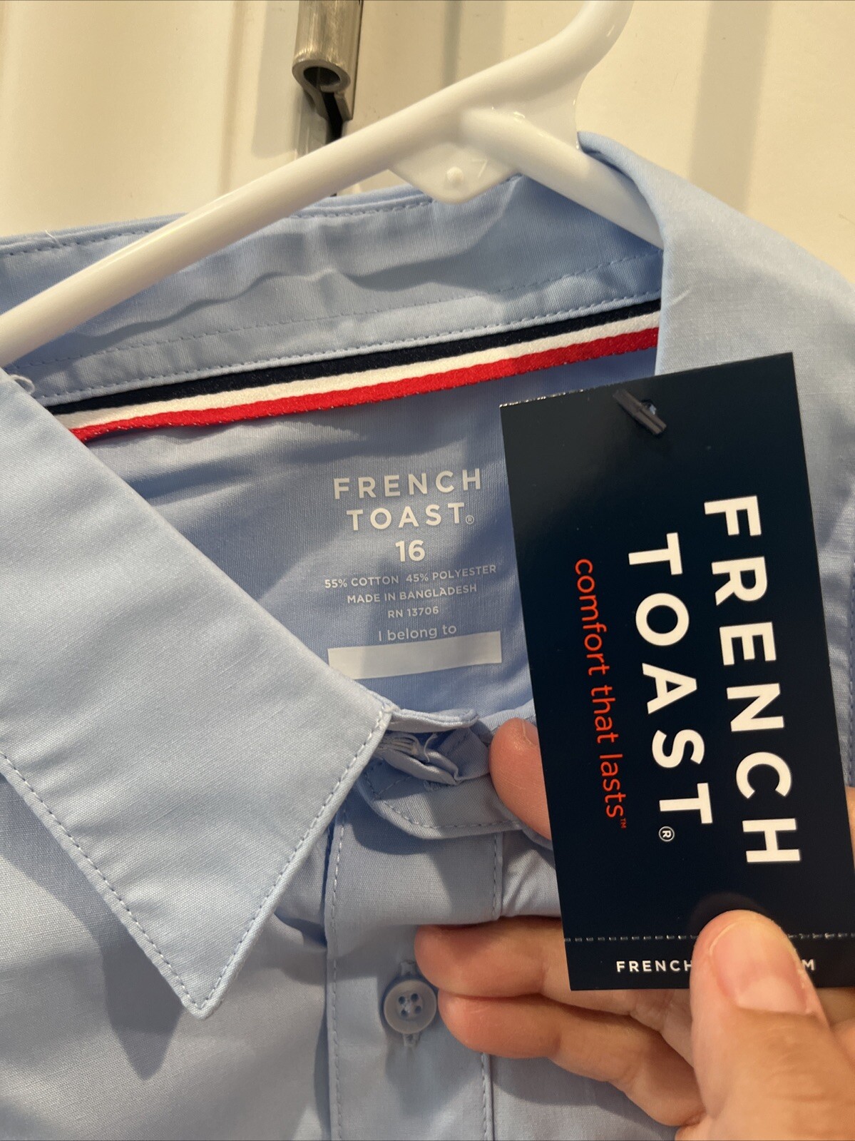 French Toast Kids Size 16 Short Sleeve Button Down Uniform Classic Dress Shirt