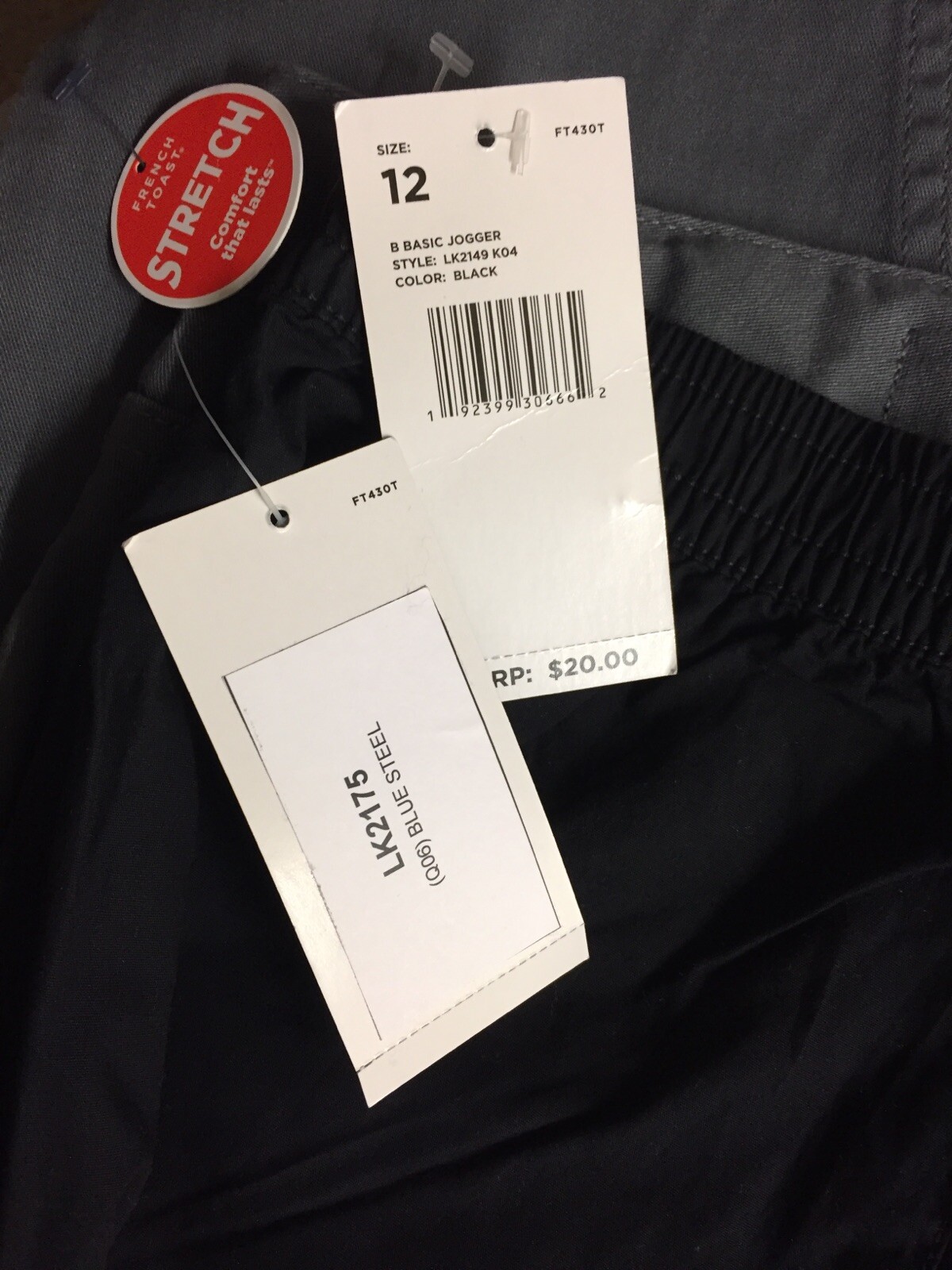 French Toast Boy’s Lot of 3 Pants Grey, Black, White Pants Size 12