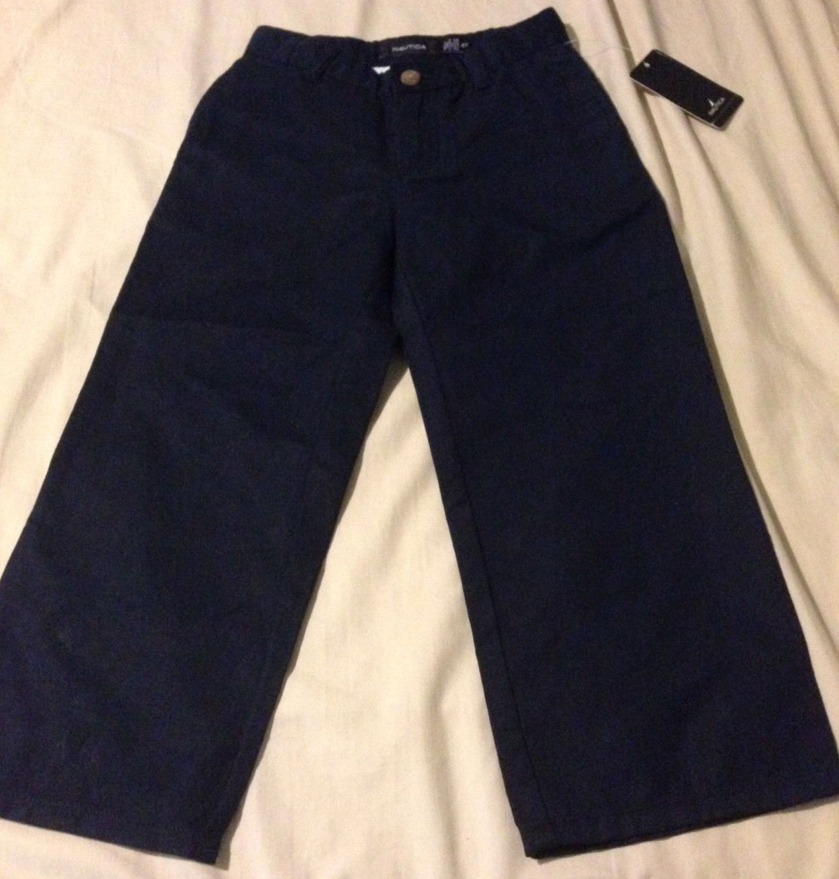 NWT Nautica Little Boys Flat Front Navy Blue Uniform Pants, Size 4, MSRP $36