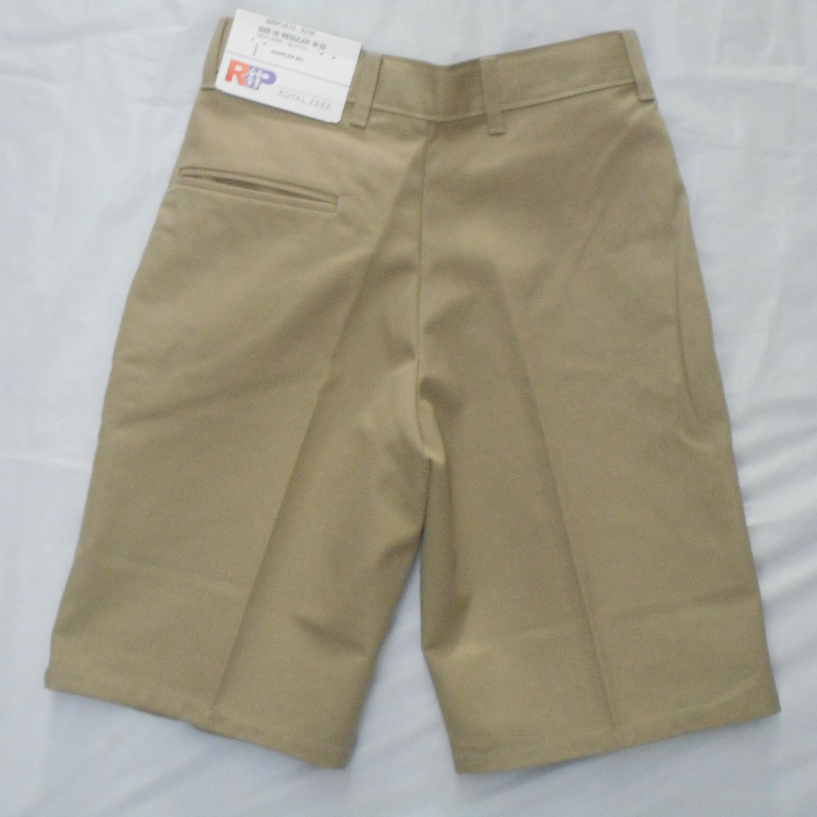 Boys Khaki Pirma Press Adjustable Waist Uniform Shorts Size 10