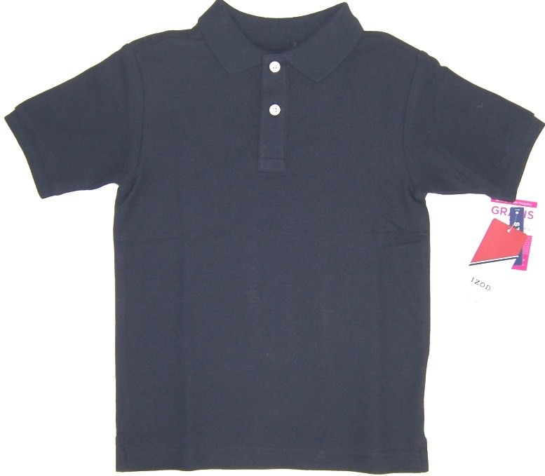 IZOD Boys School Uniform Short Sleeve Polo Shirt NWT Sz 6R or 7X Red White Blue