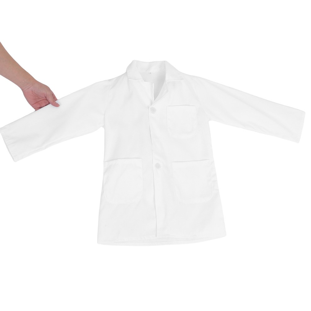 Unisex Kids Reusable Lab Coat Doctor Costume for Halloween Scientist Dress Up