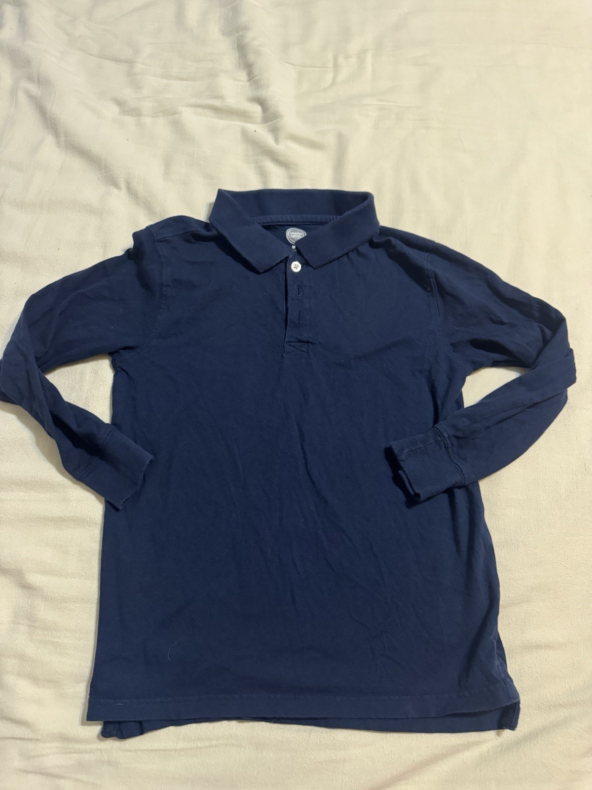 Wonder Nation Polo Shirt Boys Medium (8)Navy School Uniform Shirts Lot Of 2