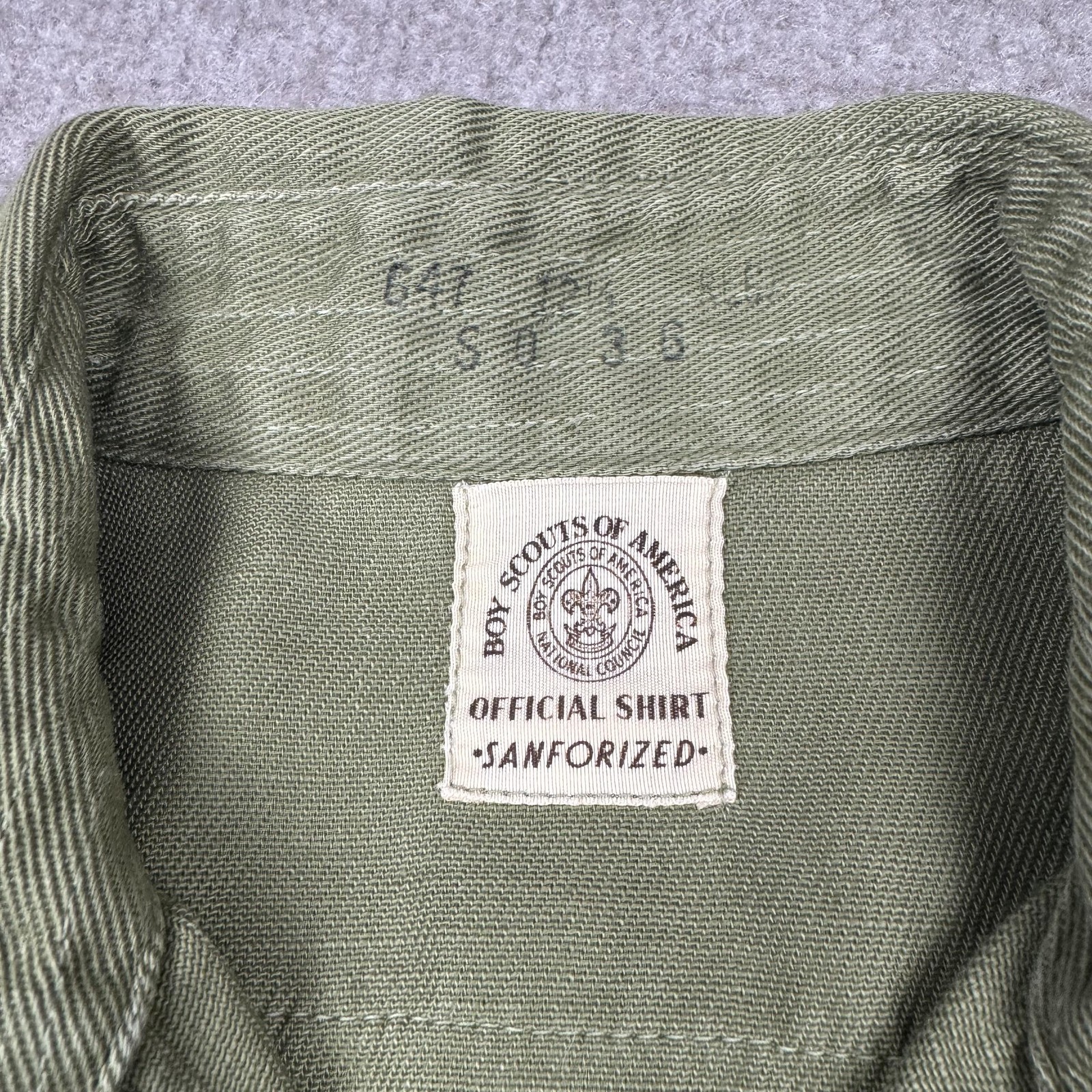 Vintage Boy Scouts of America Shirt Youth Green Sanforized Uniform BSA 50s 60s