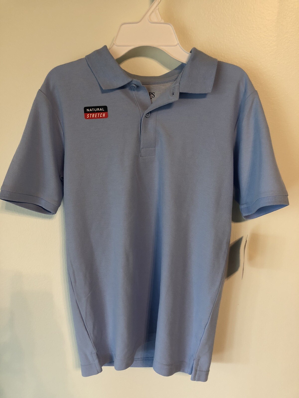 Chaps Boys Performance LT Blue Shirt Size L (14/16) Reg