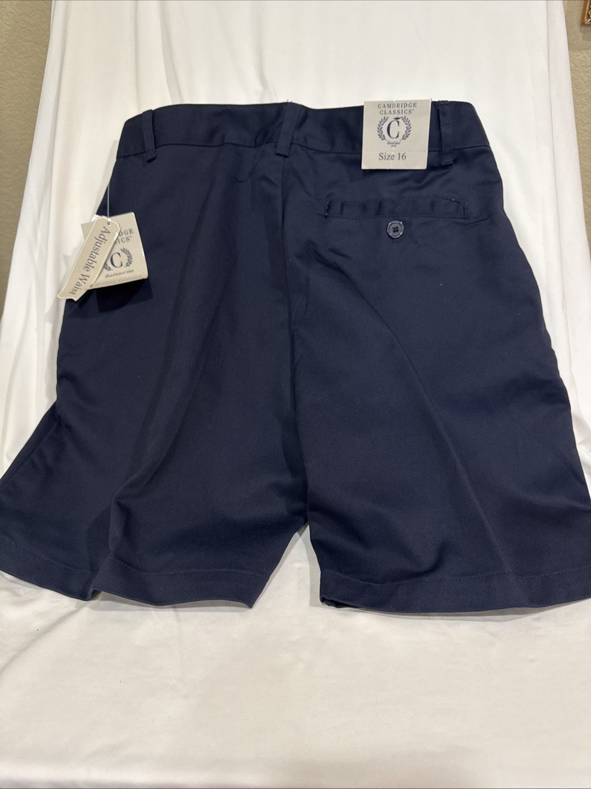 NWT Cambridge classic school uniform navy shorts size 16