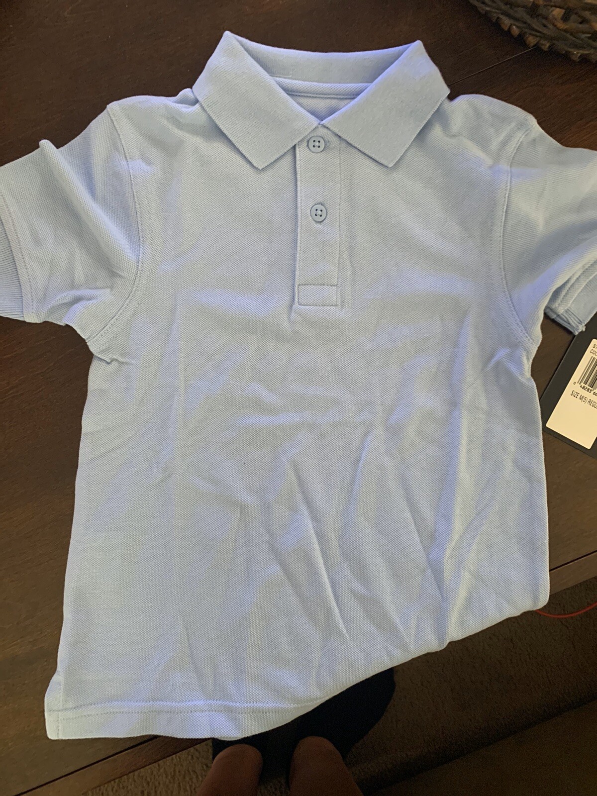 Boys School Uniform Polo Shirt Blue Short Sleeve New With Tags