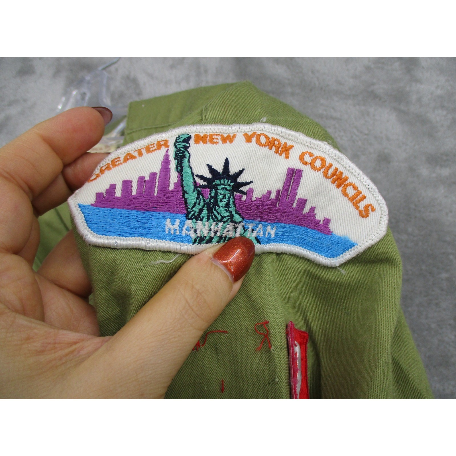 Vintage Boy Scouts of America Shirt Boys Large Official Uniform Patches 60s NY