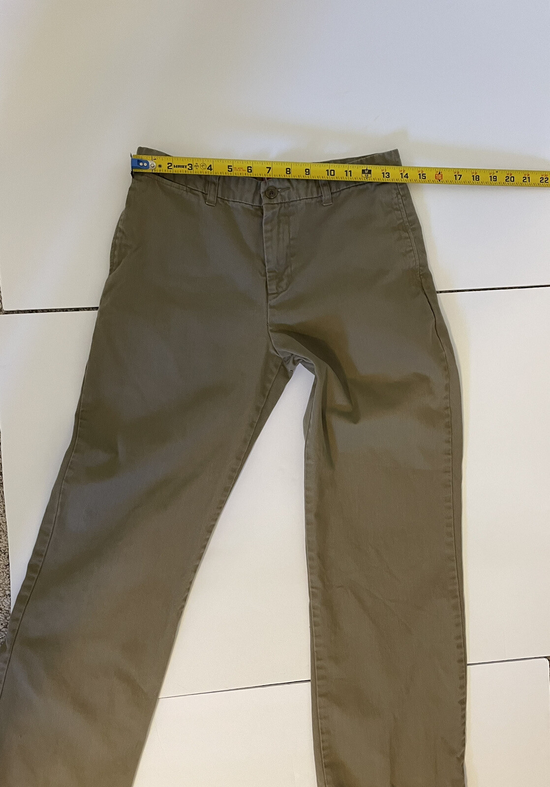 Chaps Boys Pants Size 16 Classic Chino Fit Flat Front Brown Zip Button Closure