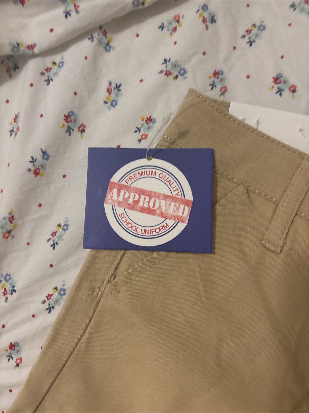 New Flat Front Short Size 8 Tan School Uniform Approved Khaki