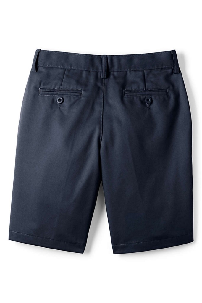 LANDS END Navy School Uniform Plain Front Chino Shorts Boys 14 *NEW*