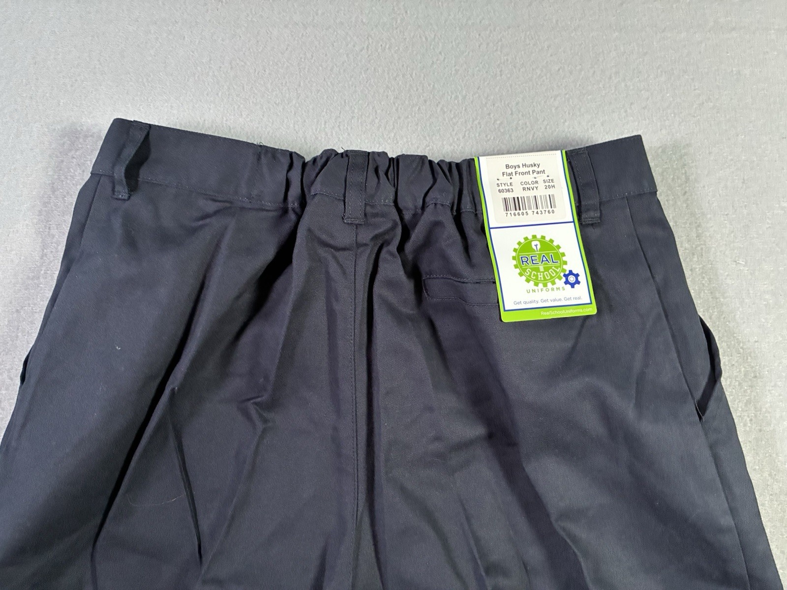 Real School Uniforms Boys Size 20 Husky Approved Uniform Pants Flat Front – Navy